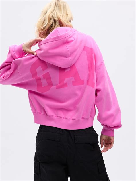 Arch Logo Cropped Hoodie Gap