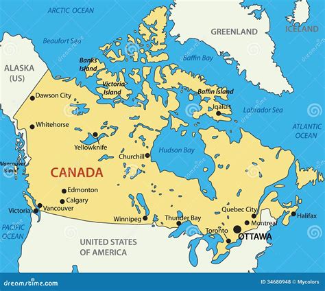 Il Canada Mappa Illustrazione Vettoriale Illustrazione Di Artico
