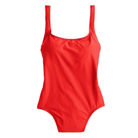 Jcrew Scoopback One Piece Swimsuit In Red Belvedere Red Lyst