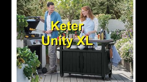 Keter Unity Xl Indoor Outdoor Entertainment Bbq Storage Table Youtube