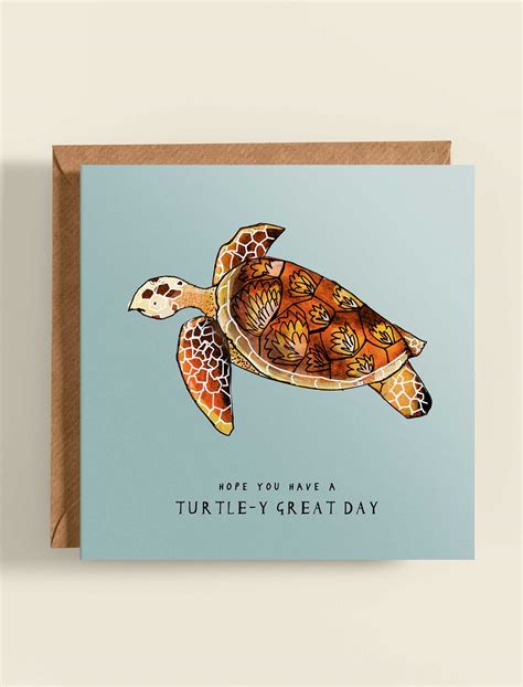 Birthday Turtle Greetings Card Katie Cardew Illustrations