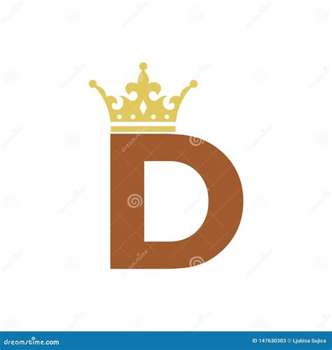 Letra D Com Molde Do Conceito De Projeto Do Logotipo Da Coroa