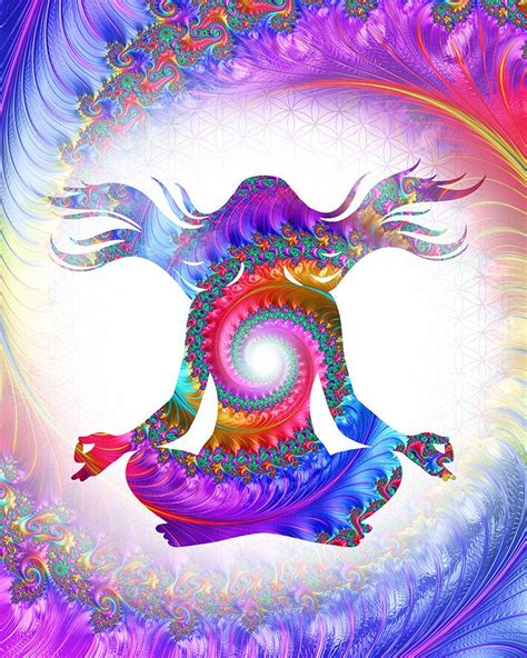 Meditation Print Rainbow Spiral Art Print Rainbow Fractal Etsy