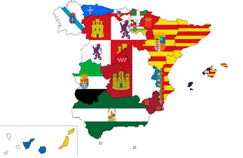 Spain Autonomous Communities Flag Map Vexillology