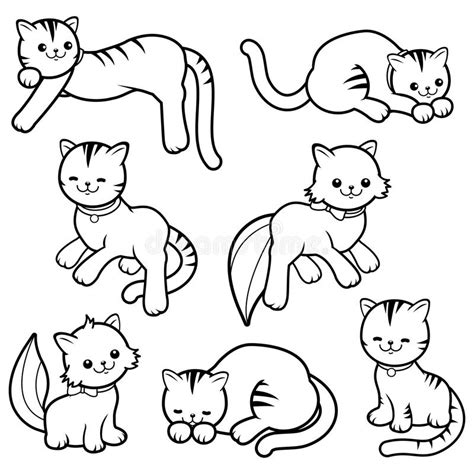 Gatos Y Gatitos De La Historieta Stock De Ilustración Ilustración De