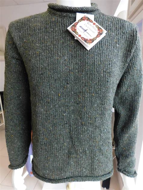 Irish Donegal Fisherman Sweater In 100 Donegal Tweed Wool Etsy