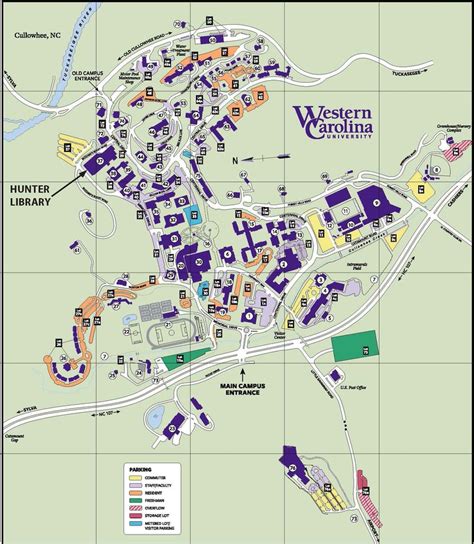 Western Carolina Campus Map Map Vector