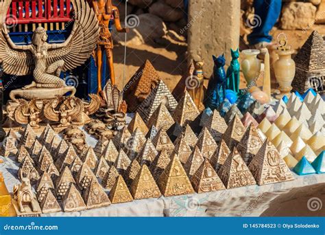 Various Traditional Egyptian Souvenirs For Sale In Street Market Stock Image Image Of