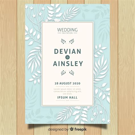 Free Vector Elegant Floral Wedding Invitation Template