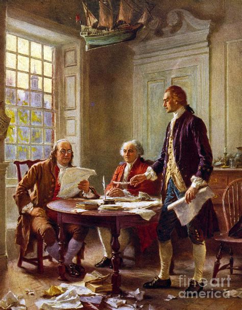 Writing The Declaration Of Independence 1776 Painting By Leon Gerome