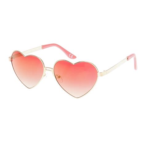 rose gold heart shape sunglasses claire s us