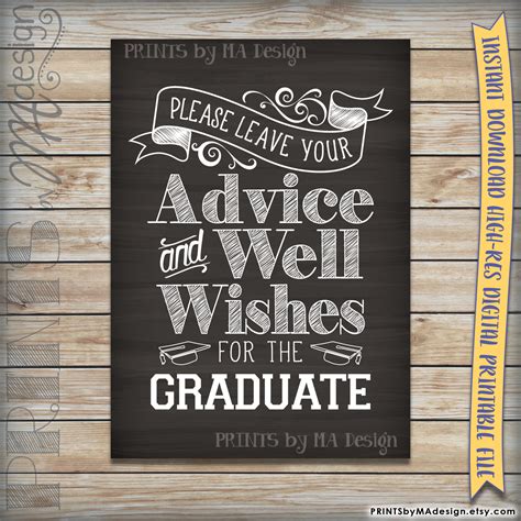 Please Leave your Advice and Well Wishes for the Graduate Printable ...