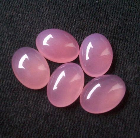 10x12mm Pink Chalcedony Cabochon Oval Gemstone Pink Etsy