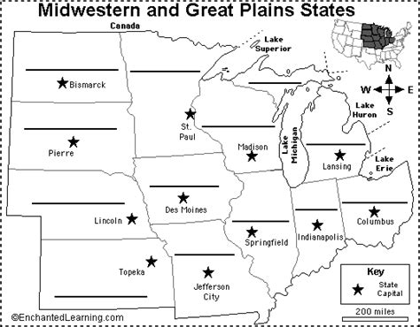 Label Midwestern Us States Printout Learning