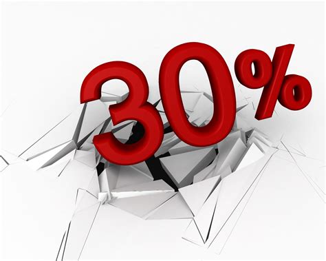 3d Crack Effect With Red Thirty Percent White Background Stock Photo
