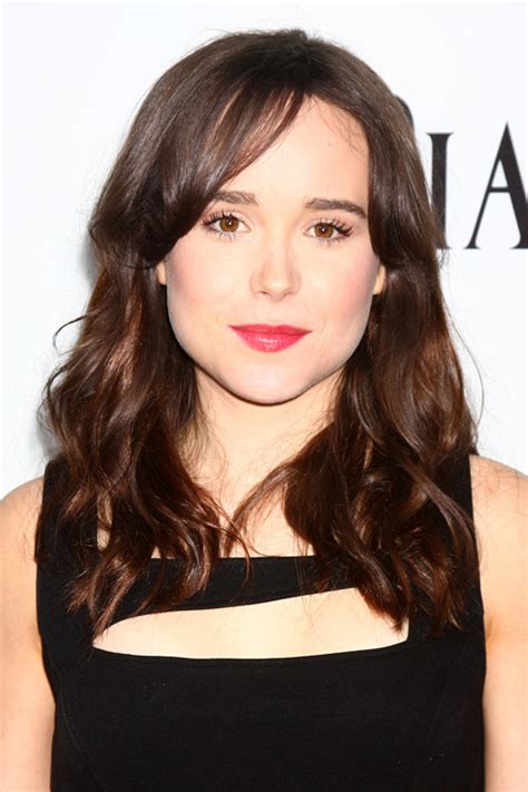 Hottest pictures of ellen page. Ellen Page Wavy Medium Brown Sideswept Bangs Hairstyle ...