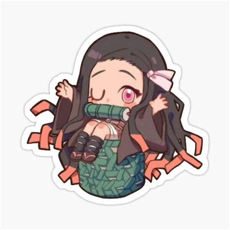 Chibi Nezuko Sticker By Sir Riss Redbubble