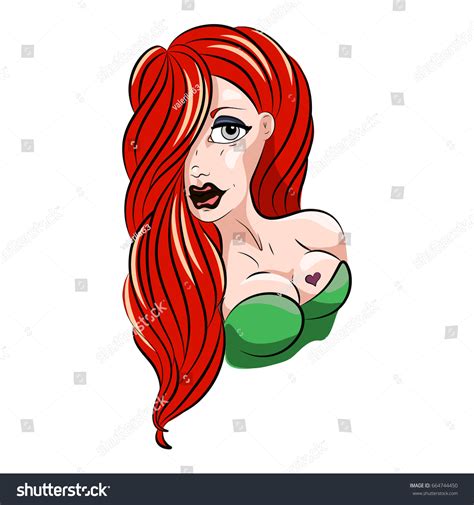 Vektor Stok Sexy Cartoon Girl Red Hairvector Illustration Tanpa Royalti 664744450 Shutterstock