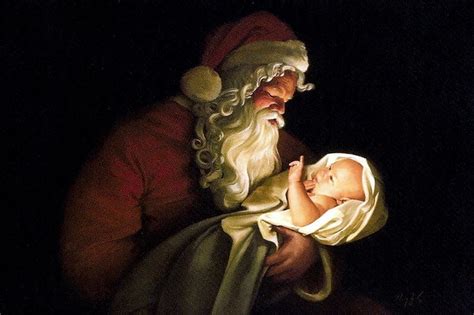 Santa Holding Baby Jesus Baby Abstracat Santa Fantasy Jesus Hd