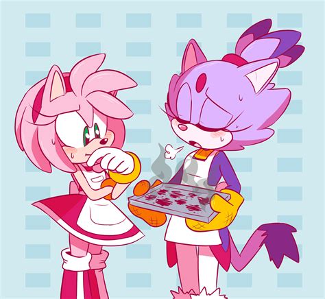 Amy Tryna Help Blaze Learn To Bake Sonic Sonic The Hedgehog Amy Rose