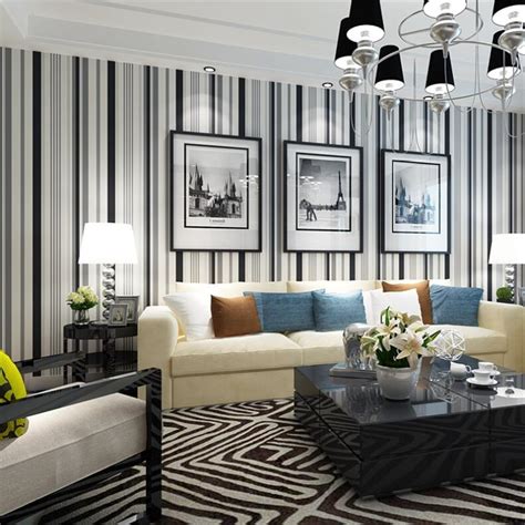 Beibehang Modern Simple Black And White Striped Wallpaper Living Room