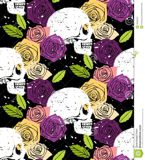 Background pattern floral grunge pattern grunge background pattern floral pattern floral background grunge background grunge floral decorative flower ornament decoration ornate decor template ornamental element backdrop elegant vector background artistic flora pattern. Skull Floral Seamless Background Stock Vector ...