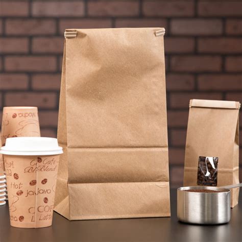 3 Lb Brown Kraft Customizable Paper Coffee Bag With Reclosable Tin Tie