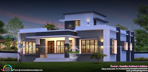 1737 Square Feet 3 Bedroom Flat Roof Modern Single Storied House Kerala Home Design And Floor