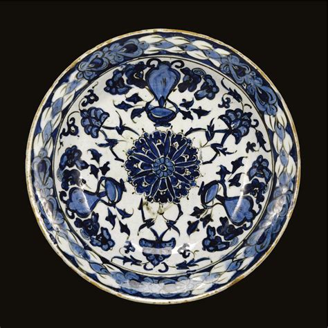 An Iznik Blue And White Dish Turkey Turkish Pottery Blue And White