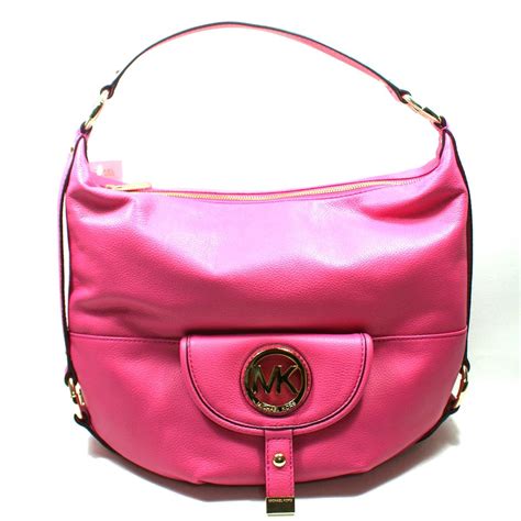 Michael Kors Fulton Pink Genuine Leather Large Shoulder Bag 38s1cftl3l