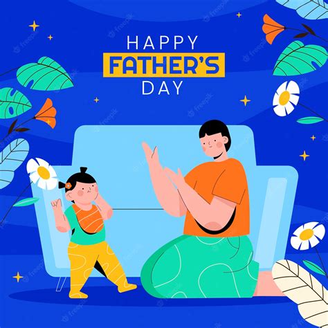 Premium Vector Flat Fathers Day Illustration