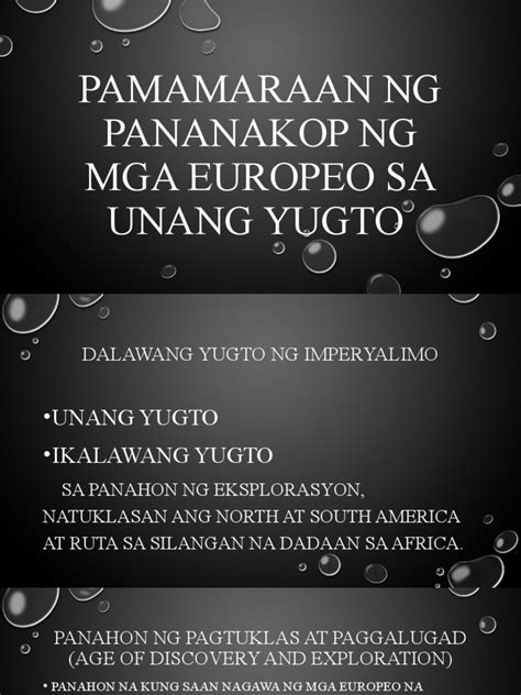 Pamamaraan Ng Pananakop Ng Mga Europeo Sa Unang Pdf