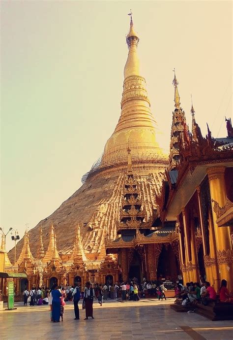 Shwedagon Pagoda at Yangon, Myanmar ~ Architecture Photos ~ Creative Market