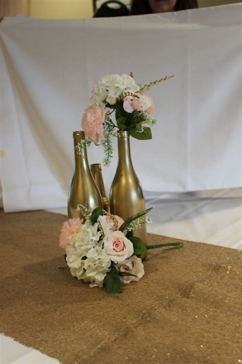 Simply stunning diy bridal shower decorations. Bridal Shower, Centerpiece, Gold, Blush, Black, White ...