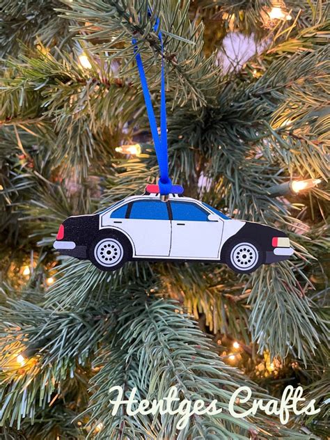 Police Officer Interceptor Car Christmas Ornament