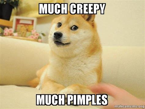 Much Creepy Much Pimples Doge Make A Meme