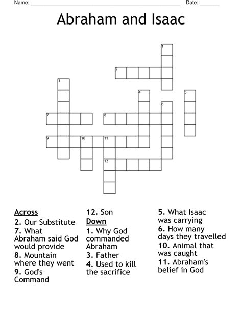 Abraham And Isaac Word Search Wordmint