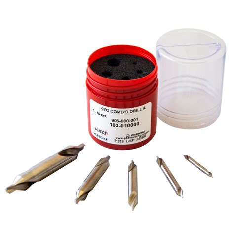 10000 Combined Drill And Countersink Set Plain Hss Keo
