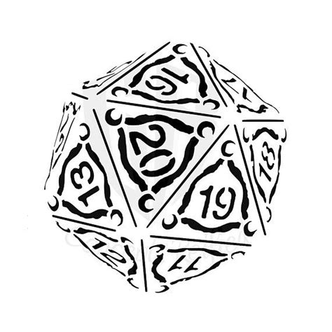 Gaming D20 Die Stencil Many Sizes In 2020 With Images Stencils