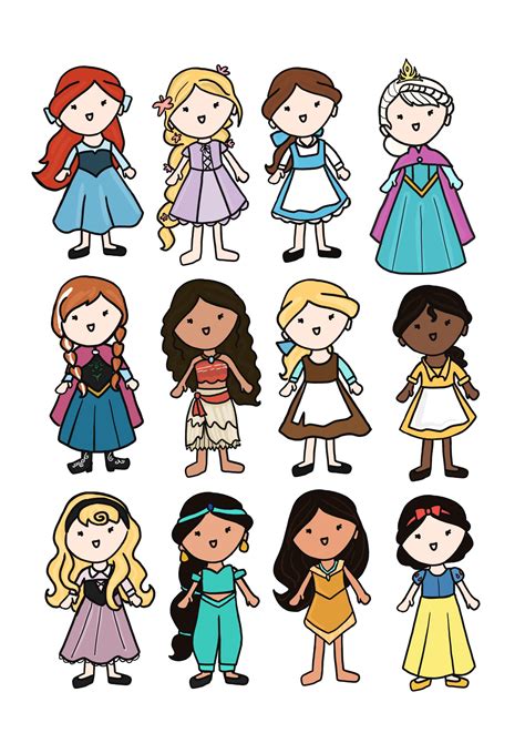 Disney Princesses Illustrationdoodle Hazelwatercolors Cartoon