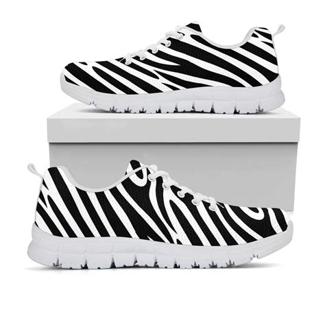 Zebra Print Sneakers Animal Print Shoes In Black And White Stripes