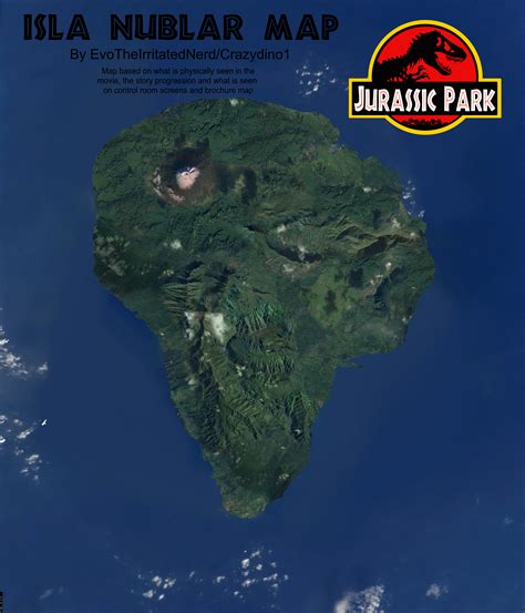 Isla Nublar Map Jurassic Park Map Vintage Style Map Jurassic Park