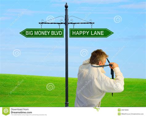 Man Choosing Happiness Over Wealth Royalty Free Stock Images - Image: 26679669
