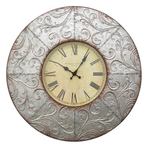 Make your own wall clock from desktop globes at womansday.com. Three Hands Round Metal Scrollwork Wall Clock | Hayneedle ...
