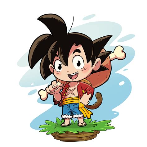 Artstation Goku X Luffy Chibi Style