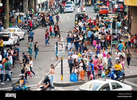 Aerial View Of Pederstrians Crossing Colon Street Cebu City