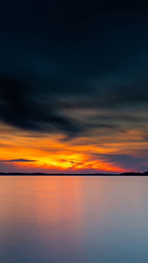 Download Wallpaper 938x1668 Sunset Sea Horizon Clouds Dusk Iphone 8