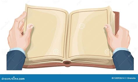 Male Hands Holding Open Book Stock Vector Illustration Of Isolated