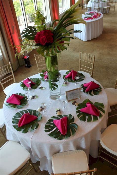 115 Romantic Tropical Wedding Ideas Reception Centerpiece Flower