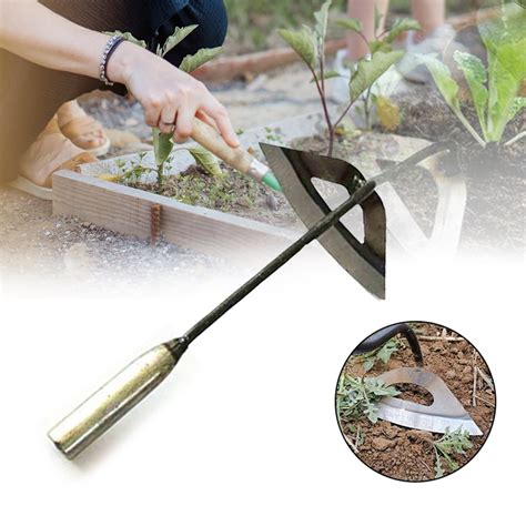 Hand Tools Hoes Hongyetaja Garden Digging Hoe Weeding Grow Vegetables Glauca Wood 15 Short